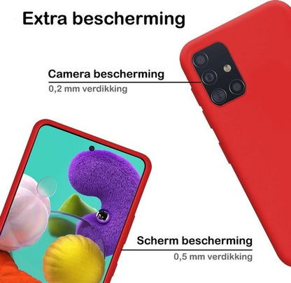 Samsung A51 Hoesje Siliconen Backcover Lichtgewicht - Rood