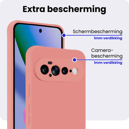 Google Pixel 11 Pro XL Hoesje Siliconen Backcover Lichtgewicht - Lichtroze