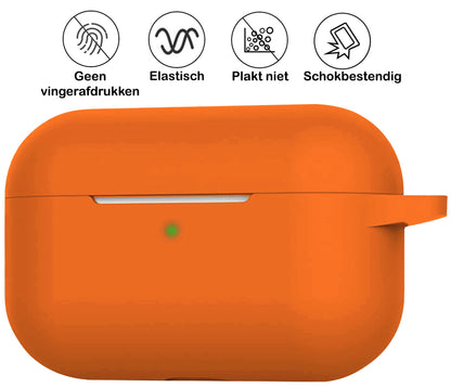 AirPods 3 Hoesje Siliconen met Clip - Oranje