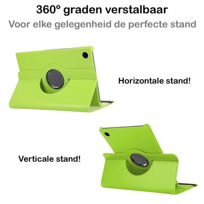 Samsung Galaxy Tab A8 Hoesje 360ðð Draaibare Book Case Kunstleer - Groen