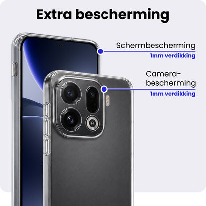 OPPO Find X9 Pro Hoesje Siliconen Backcover Lichtgewicht - Transparant