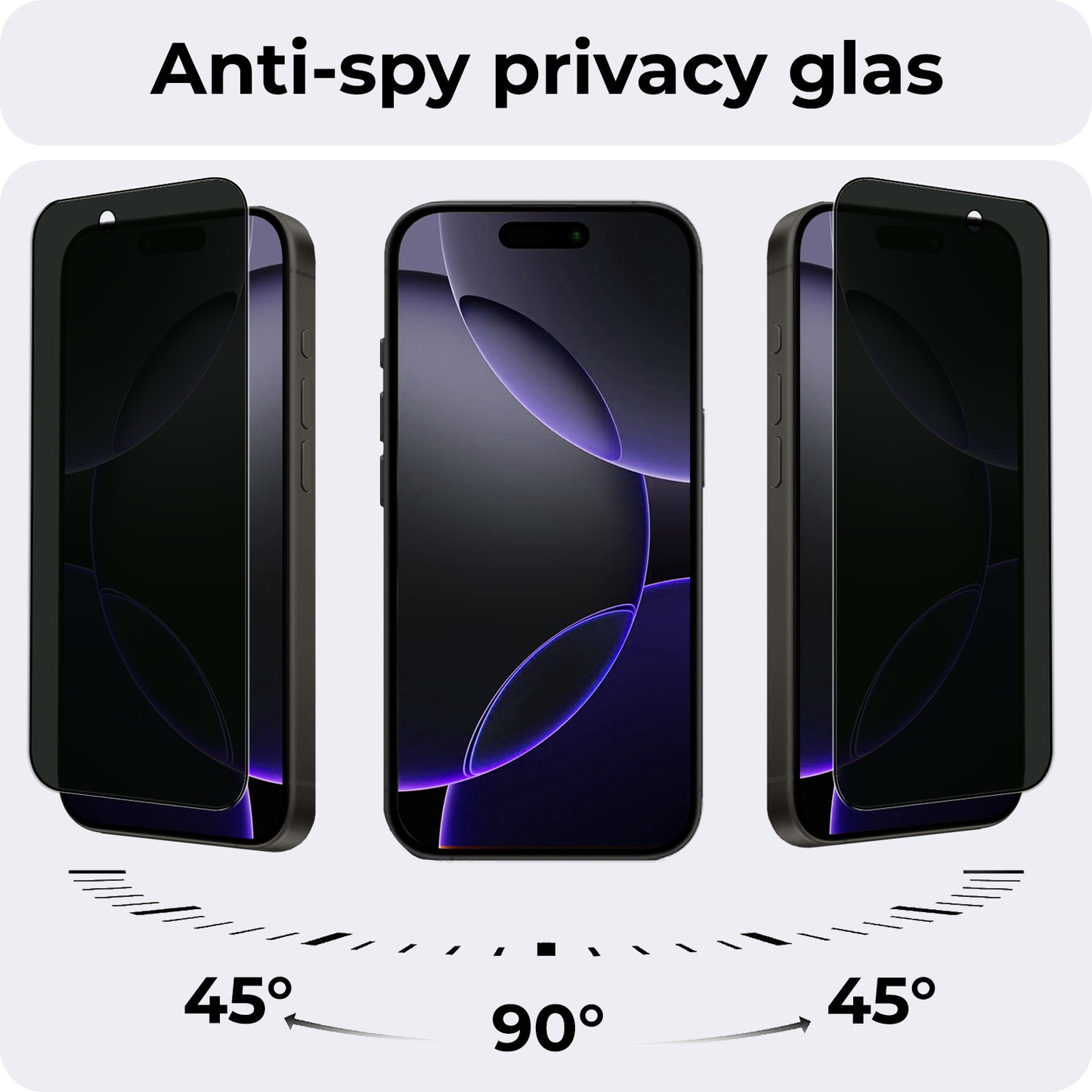 iPhone 16 Pro Max Screenprotector Privacy Tempered Glass