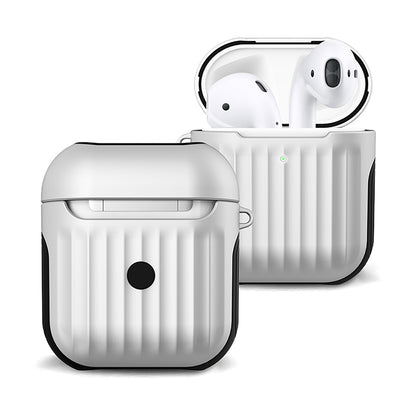 AirPods 2 Hoesje Siliconen met Ribbels Shockbestendig - Wit