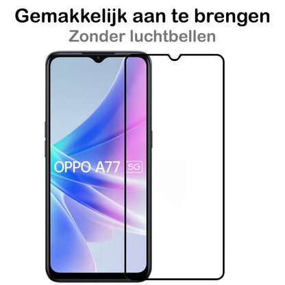 OPPO A77 Screenprotector Full Cover Tempered Glass