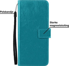 Samsung A12 Hoesje Bookcase Cover met Kaarthouder - Turquoise