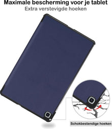 Samsung Galaxy Tab S6 Lite Trifold Bookcase Hoes - Donkerblauw