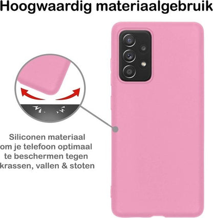 Samsung A52s Hoesje Siliconen Backcover Lichtgewicht - Lichtroze