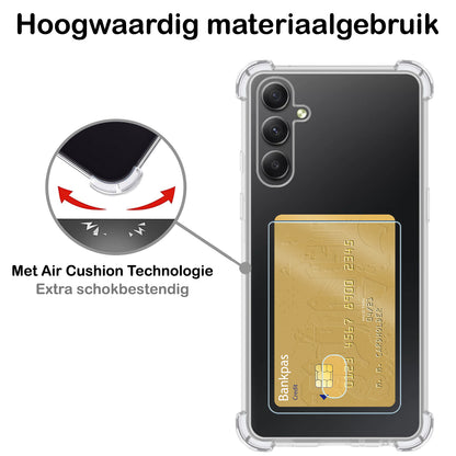 Samsung A54 Hoesje Kaarthouder Backcover Shockproof - Transparant