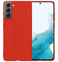 Samsung S22 Hoesje Siliconen Backcover Lichtgewicht - Rood