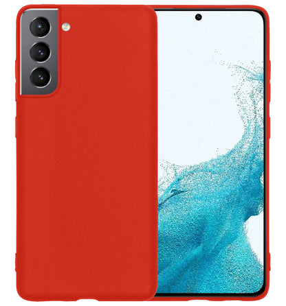 Samsung S22 Hoesje Siliconen Backcover Lichtgewicht - Rood