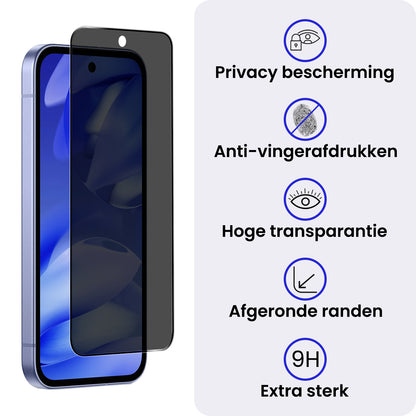 Google Pixel 9a Screenprotector Gehard Glas - Privacy