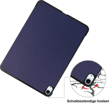 iPad Air 2020 Trifold Bookcase Hoes met Penhouder voor Apple Pen - Donkerblauw