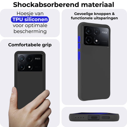 Xiaomi Poco X6 Pro 5G Hoesje Siliconen Backcover Lichtgewicht - Zwart