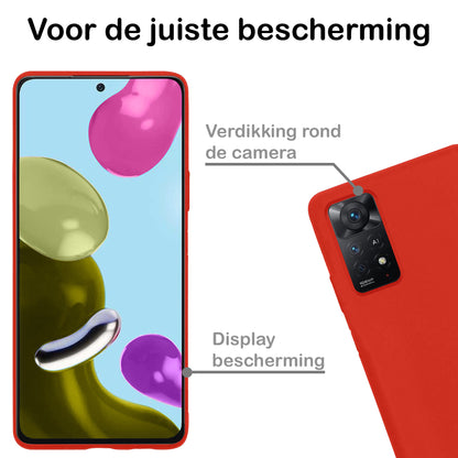 Xiaomi Redmi Note 11s Hoesje Siliconen Backcover Lichtgewicht - Rood