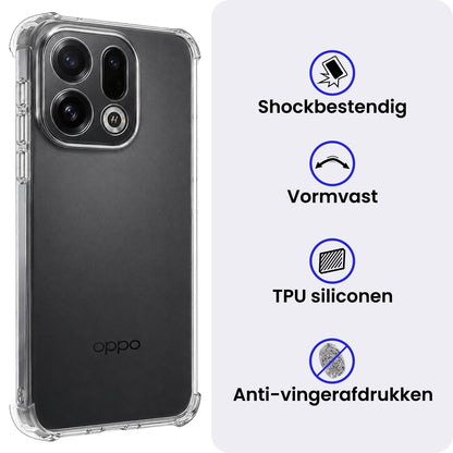 OPPO Find X9 Hoesje Shockproof Backcover Siliconen - Transparant
