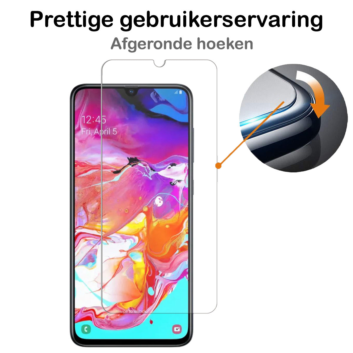 Samsung A70 Screenprotector Full Cover Tempered Glass