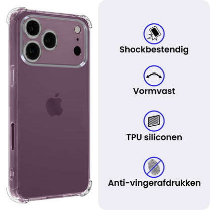 iPhone 18 Pro Max Hoesje Shockproof Backcover Siliconen - Transparant
