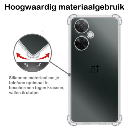 OnePlus Nord CE 3 Lite Hoesje Shockproof Backcover Siliconen - Transparant