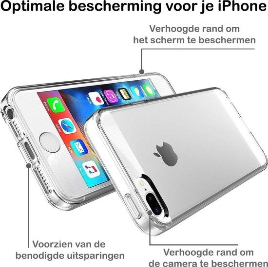 Hoes Geschikt voor iPhone 6 Plus Hoes Cover Case - Transparant