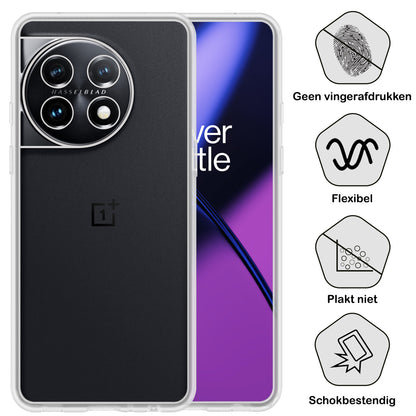 OnePlus 11 Hoesje Siliconen Backcover Lichtgewicht - Transparant