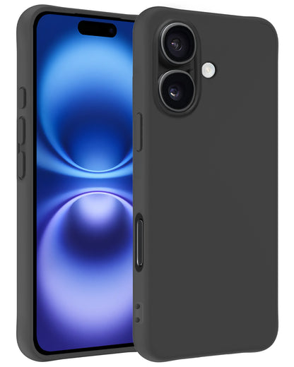 iPhone 16 Hoesje Siliconen Backcover Lichtgewicht - Zwart