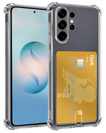 Samsung S26 Ultra Hoesje Kaarthouder Backcover Shockproof - Transparant