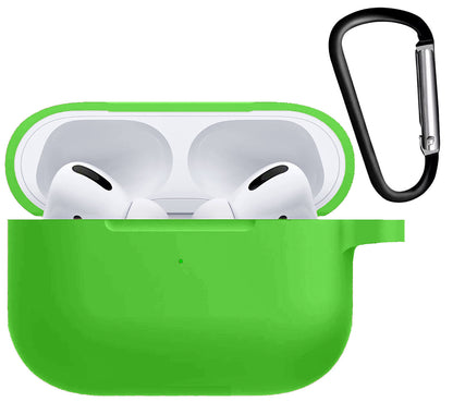 Airpods Pro Hoesje Siliconen met Clip - Groen