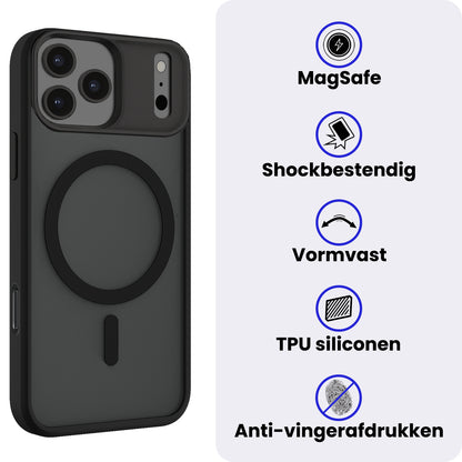 iPhone 17 Pro Hoesje Geschikt voor Magsafe Backcover Shockproof - Zwart