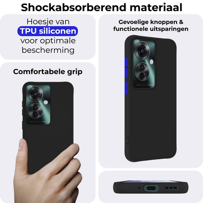 OPPO Reno 11F Hoesje Siliconen Backcover Lichtgewicht - Zwart