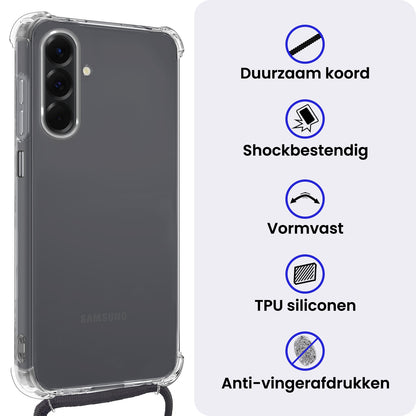 Samsung A26 Hoesje met Koord Backcover Shockproof - Transparant
