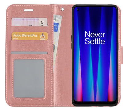 OnePlus Nord CE 2 Lite Hoesje Bookcase Cover met Kaarthouder - Rosé goud
