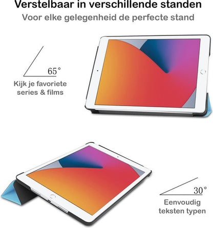 iPad 10.2 2020 Trifold Bookcase Hoes - Lichtblauw