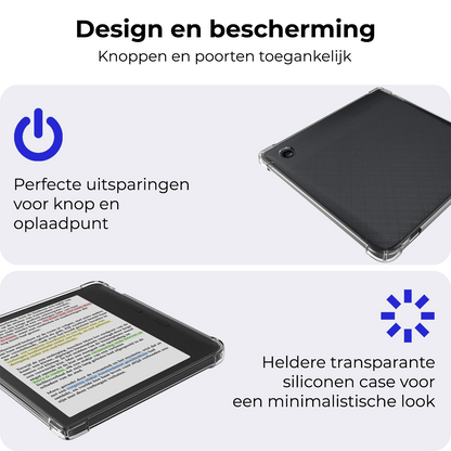 Kobo Libra Colour Hoesje Siliconen Backcover Lichtgewicht - Transparant
