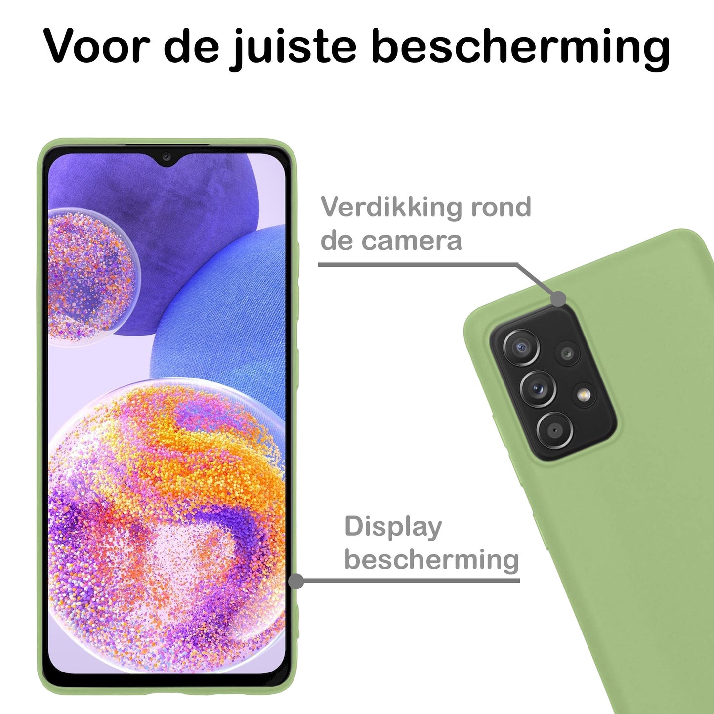 Samsung A23 Hoesje Siliconen - Groen