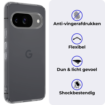 Google Pixel 9 Hoesje Siliconen Backcover Lichtgewicht - Transparant