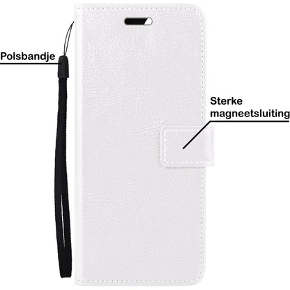 OnePlus 10 Pro Hoesje Bookcase Cover met Kaarthouder - Wit