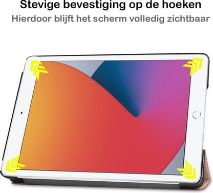 iPad 10.2 2020 Trifold Bookcase Hoes - Rosé goud