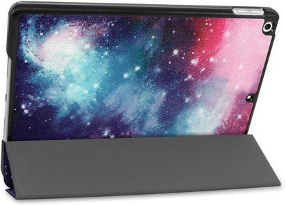 iPad 10.2 2019 Trifold Bookcase Hoes - Galaxy
