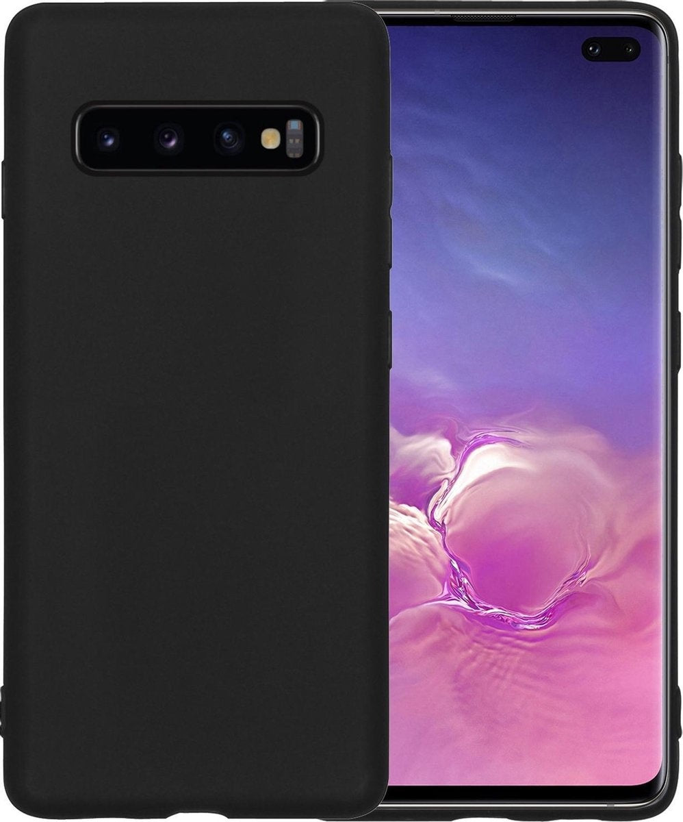 Samsung S10 Hoesje Siliconen - Zwart