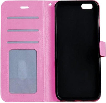iPhone 5/5s/5SE Hoesje Bookcase Cover met Kaarthouder - Lichtroze