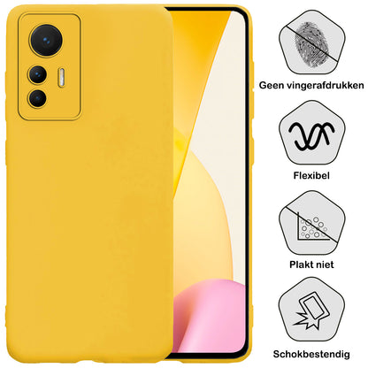 Xiaomi 12 Lite Hoesje Siliconen Backcover Lichtgewicht - Geel