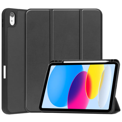 iPad 2022 / 2025 (A16 ) Trifold Bookcase Hoes met Penhouder voor Apple Pen - Zwart