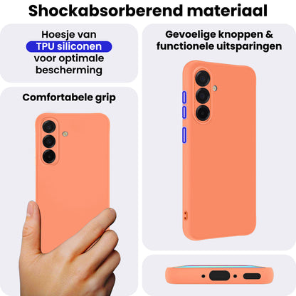 Samsung A56 Hoesje Siliconen Backcover Lichtgewicht - Perzik