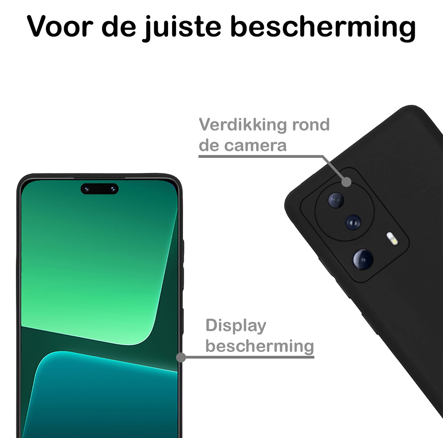 Xiaomi 13 Lite Hoesje Siliconen - Zwart