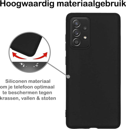 Samsung A72 Hoesje Siliconen - Zwart