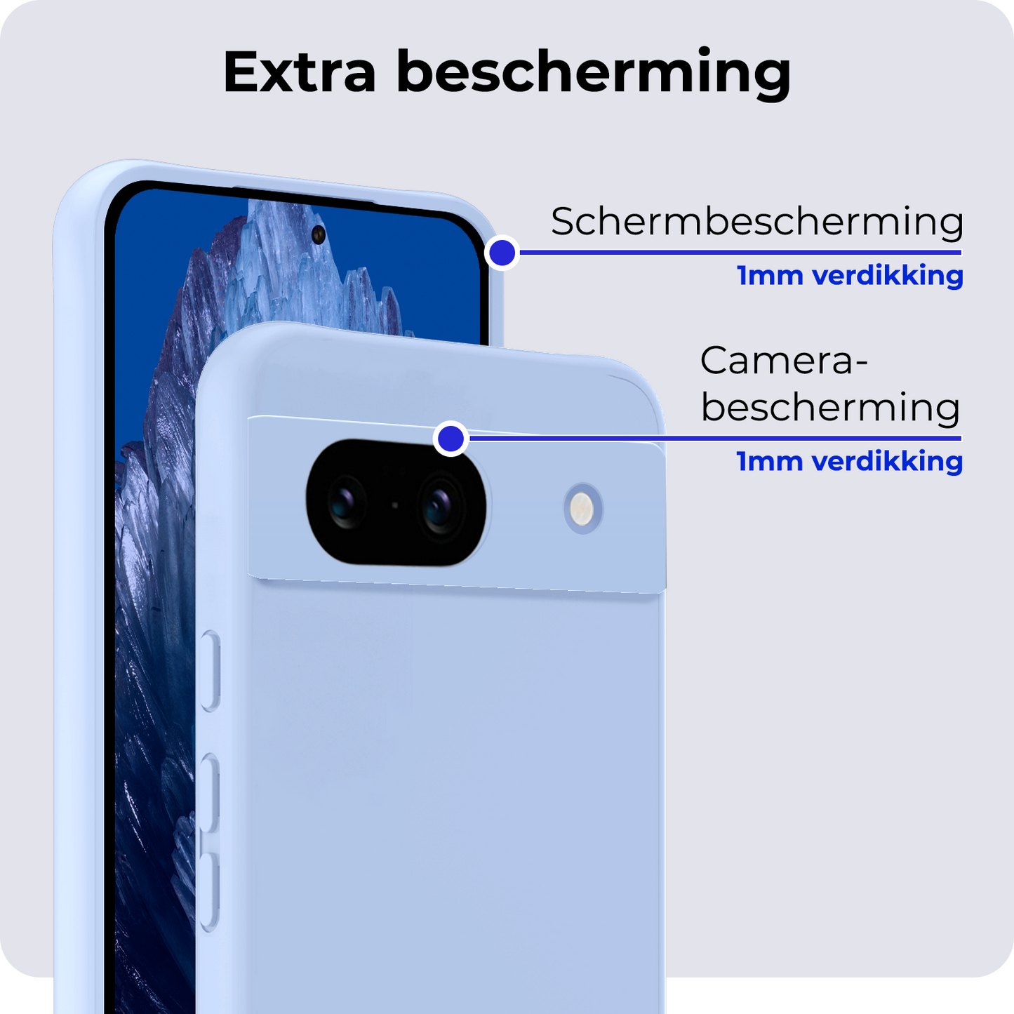 Google Pixel 8a Hoesje Siliconen - Lichtblauw