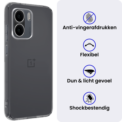 OnePlus 15R Hoesje Siliconen Backcover Lichtgewicht - Transparant