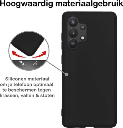 Samsung A32 5G Hoesje Siliconen Backcover Lichtgewicht - Zwart