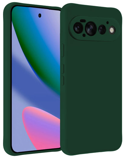 Google Pixel 11 Pro Hoesje Siliconen Backcover Lichtgewicht - Donkergroen
