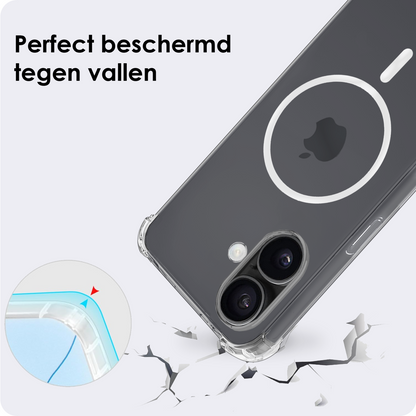 iPhone 17 Hoesje Geschikt voor Magsafe Backcover Shockproof - Transparant